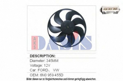 AKS DASIS 048400n -  Вентилятор, охлаждение двигателя